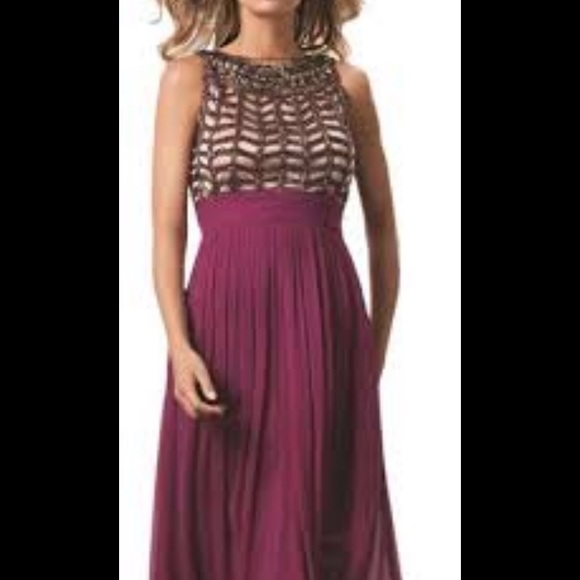 JS Collections Fuchsia Beaded Sleeveless Gown - Picture 15 of 15